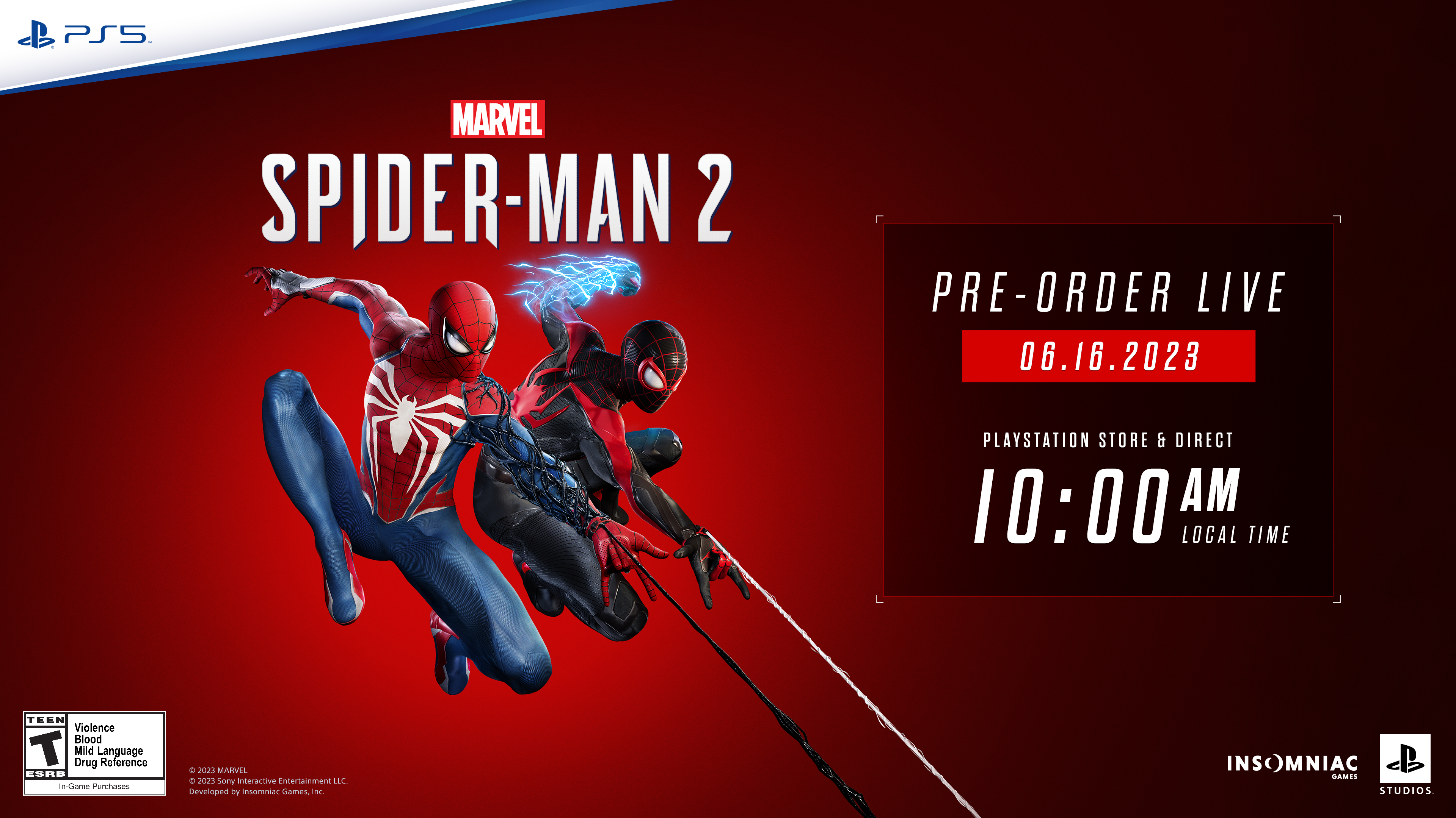 Marvel's Spider-Man 2』がPS5®限定で10月20日（金）に発売決定！ 各 